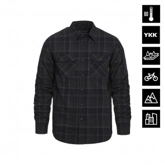 HORSEFEATHERS DOUGH INSULATED SHIRT - CAMICIA IN TESSUTO TECNICO - ANTHRACITE